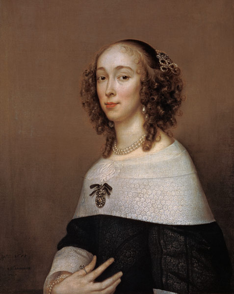 Bildnis einer Dame mit lockigem Haar von Adriaen Hannemann