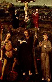 Die hll. Andreas und Franz von Assisi, sowie der Erzengel Michael vor dem gekreuzigten Heiland von Adriaen Isenbrant