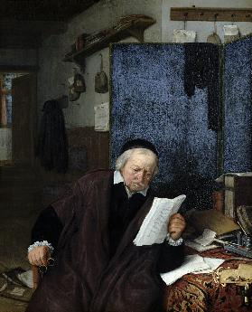 Anwalt bei seinen Studien 1637