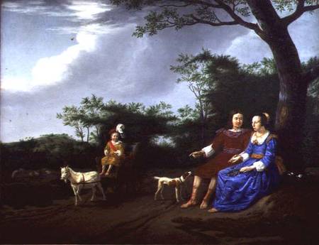 A Family Group in a Landscape von Adriaen van de Velde