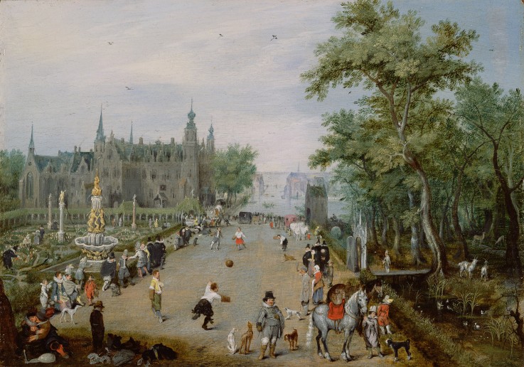 Jeu de Paume vor einem Palast von Adriaen Pietersz. van de Venne
