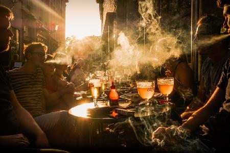Belgischer Sonnenuntergang,Bier und Zigaretten