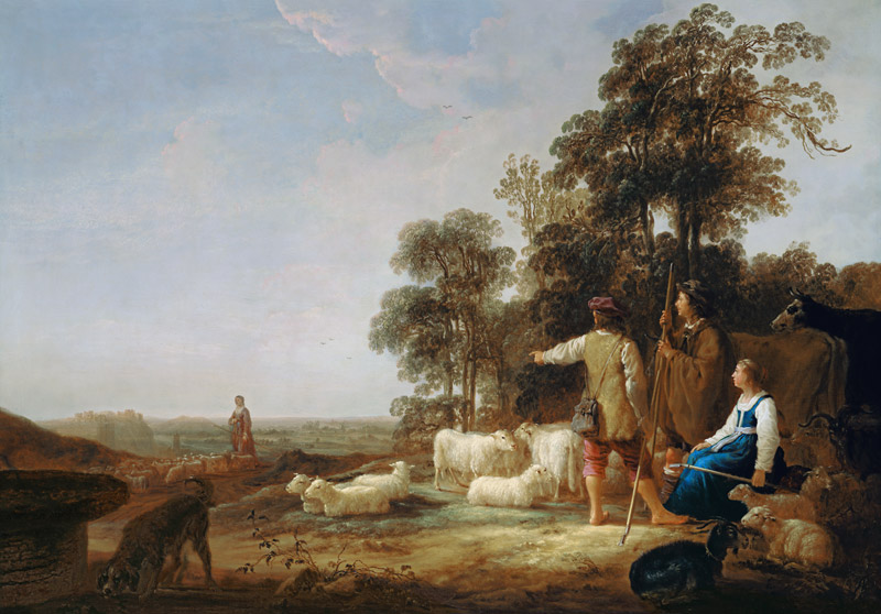 A Landscape with Shepherds and Shepherdesses von Aelbert Cuyp