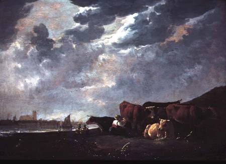 Cattle near the Maas, with Dordrecht in the Distance von Aelbert Cuyp