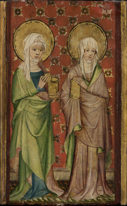 Zwei der Drei Marien am Grabe von Älterer Meister der Aachener Schranktüren