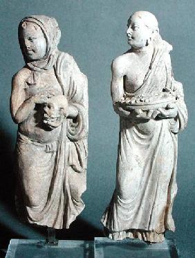 Two statuettes of standing monks, from Hadda 1st-4th ce