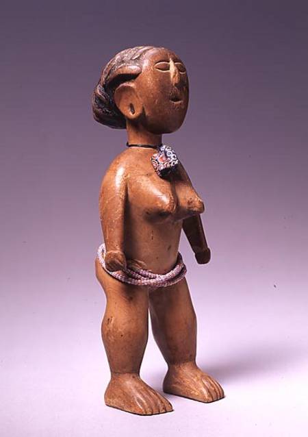 Ewe Female Figure from Ghana (wood & glass) von African