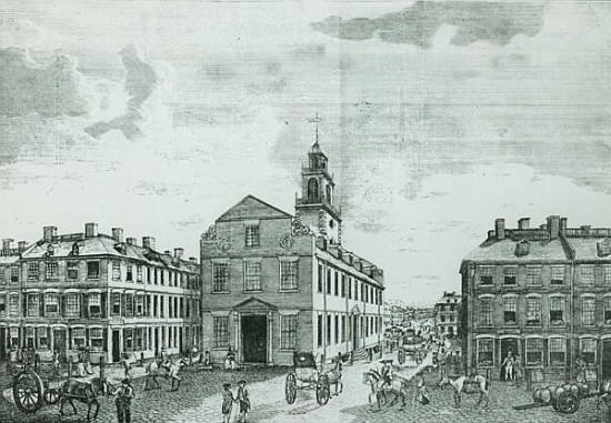 South West View of The Old State House, Boston von (after) American School