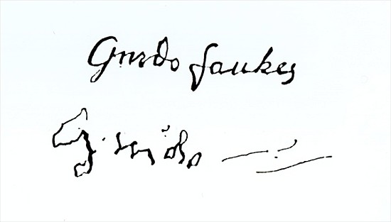 Signature of Guy Fawkes (1570-1606) von (after) English School