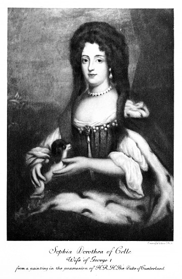 Sophia Dorothea of Celle; engraved by Emery Walker von (after) English School