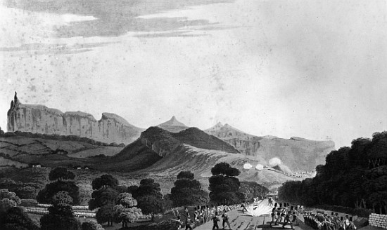 Part of the British Army forming before Port Louis; engraved by I. Clark von (after) English School