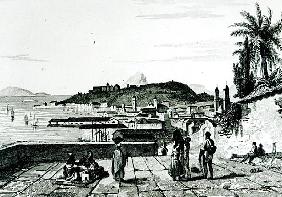 View of Rio de Janeiro from the church of St.Bento drawn Fleury; engraved by Aubert
