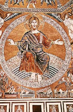 Reproduction of the mosaic of the Last Judgement in the Baptistery, Florence