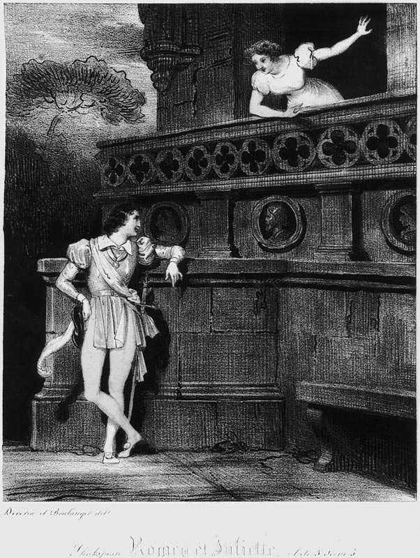Scene from Act III of ''Romeo and Juliet'' by William Shakespeare (1564-1616) von (after) Achille Deveria