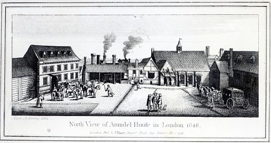 North View of Arundel House in London etched by Wenceslaus Hollar in 1646 and published in 1792 von (after) Adam Alexius Bierling