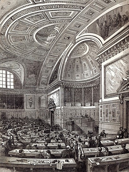The French Chamber of Peers, from The Illustrated London News, 1st February 1845 von (after) Edouard Renard