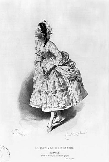 Suzanne, illustration from Act II Scene 17 of ''The Marriage of Figaro'' Pierre Augustin Caron de Be von (after) Emile Antoine Bayard