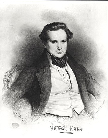Portrait of Victor Hugo (1802-66); engraved by Charles Etienne Pierre Motte (1785-1836) 1829 von (after) Eugene Deveria