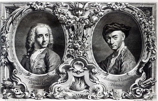 Canaletto and Antonio Visentini by Visentini von (after) Giambattista Piazzetta