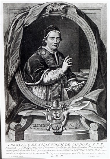 Pope Clement XIV; engraved by Domencio Cunego von (after) Giovanni Domenico Porta