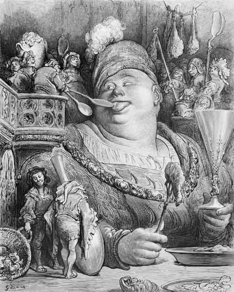 Pantagruel''s meal, from ''Pantagruel'' Francois Rabelais (1494-1553) ; engraved by Paul Jonnard-Pac von (after) Gustave Dore