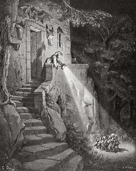 The Dwelling of the Ogre; engraved by Heliodore Joseph Pisan (1822-90) c.1868 von (after) Gustave Dore