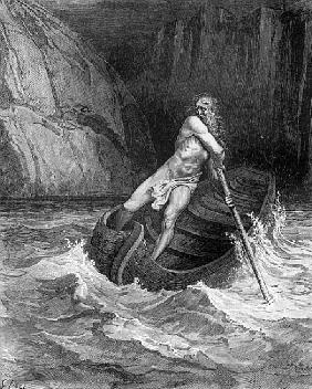 Charon, the Ferryman of Hell, from The Divine Comedy (Inferno) Dante Alighieri (1265-1321) ; engrave