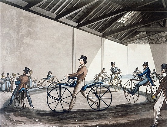 Johnson''s Pedestrian Hobbyhorse Riding School von (after) Henry Alken