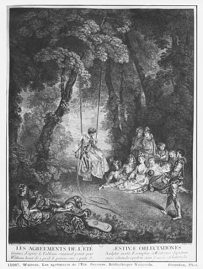 The pleasures of summer; engraved by Francois Joullain (1697-1778) von (after) Jean Antoine Watteau