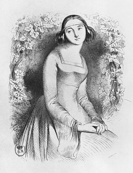 Heloise, illustration from ''Lettres d''Heloise et d''Abelard'' von (after) Jean Francois Gigoux