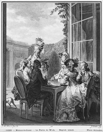 The whist party; engraved by Jean Dambrun (1741-after 1808) 1783 von (after) Jean Michel the Younger Moreau