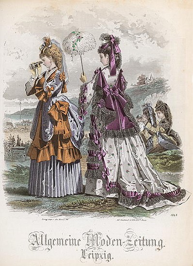 Two Ladies, fashion plate from the ''Allgemeine Moden-Zeitung'', Leipzig von (after) Jules David
