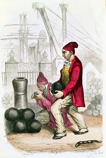 A Convict in the Toulon Penal Colony; engraved by De Moraine, c.1845 von (after) Jules Achille Noel
