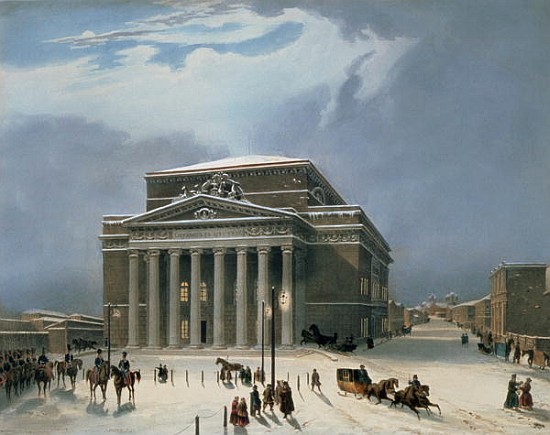 The Bolshoi Theatre in Moscow, printed Lemercier, Paris, 1840s von (after) Louis Jules Arnout