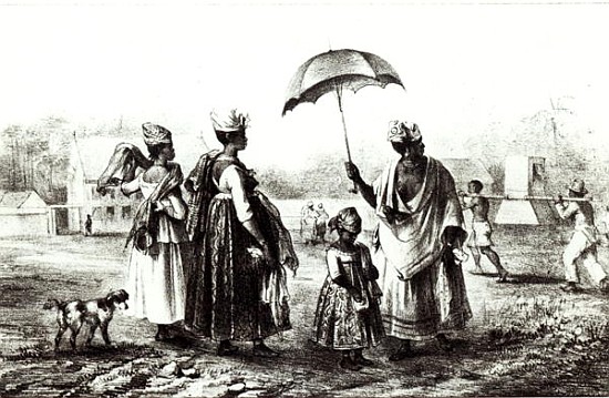 Traders with Children, from ''Voyage a Surinam'',1839 von (after) Pierre J. Benoit