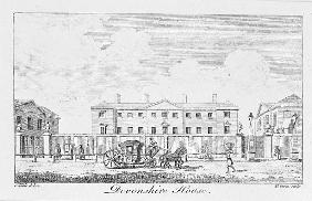 Devonshire House; engraved by Benjamin Green