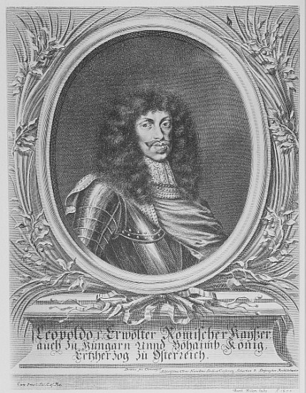 Leopold I, Holy Roman Emperor; engraved by Bartholomaus Kilian II von (after) Sebastian van Dryweghen