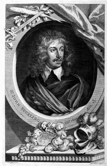 Sir John Suckling; engraved by George Vertue von (after) Sir Anthony van Dyck