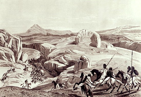 Wadela Plateau (Abyssinian Horsemen); engraved by J.Ferguson von (after) Sir Richard Rivington Holmes