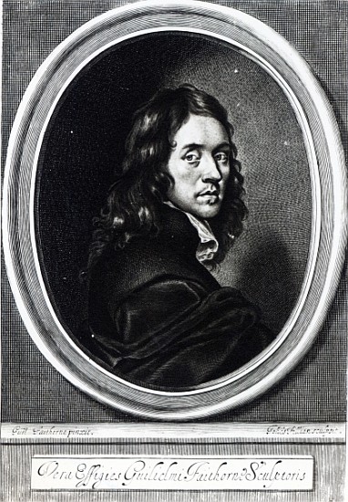 Self-portrait; engraved by John Fillian, c.1658-70 von (after) William Faithorne