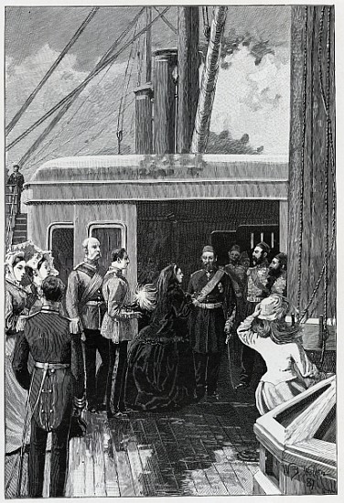 The Queen investing Abdul Aziz with the Order of the Garter von (after) William Barnes Wollen