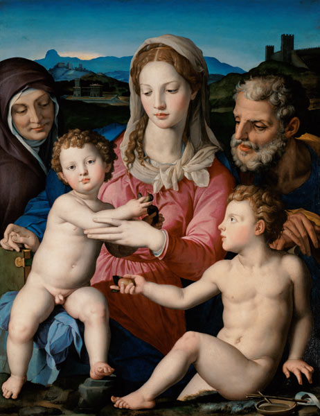 Die hl. Familie mit der hl. Anna und dem Johannesknaben von Agnolo Bronzino