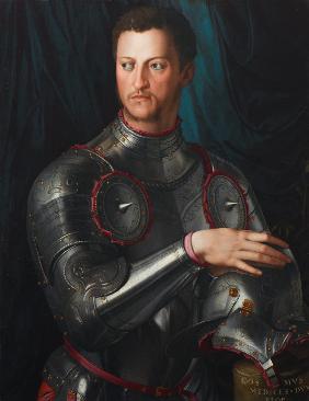 Porträt Cosimo I. de' Medici, Grossherzog von Toskana (1519-1574) in Rüstung