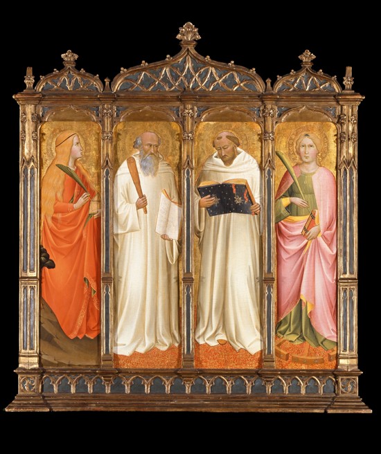 Heiligen Maria Magdalena, Benedikt, Bernhard von Clairvaux und Katharina von Alexandrien von Agnolo Gaddi