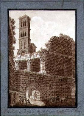 The Temple of Mars at the Forum in Rome c.1800  &
