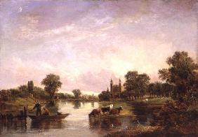 View of Eton College from the Thames 1850