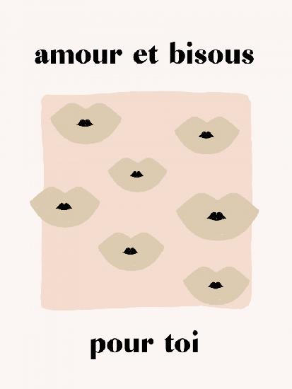 Französisches Kuss-Poster