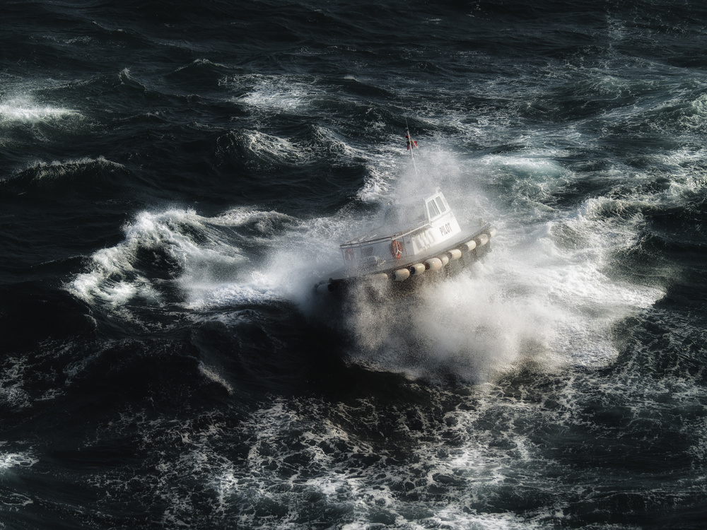 Das Boot im Sturm von Alain Mazalrey