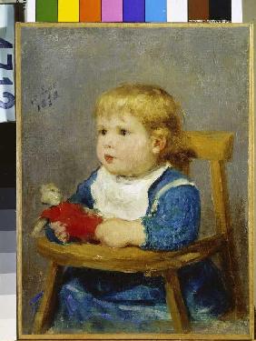 Mädchen im Kinderstühlchen 1878