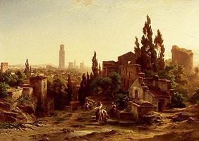 Verona, vom Giardino Giusti gesehen 1862